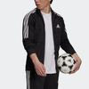 Adidas Logo Embroidered Striped Zip Jacket Men Jackets Black H28910