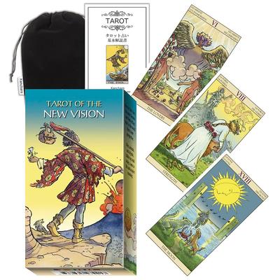 Kancharo 78-Card Tarot Card Set (Tarot of the New Vision) with Japanese Tarot Card Instructions and Pouch (Authentic)