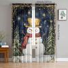 2 pieces - Retro Christmas snowman print curtains   Christmas decorations   home decorations   room decorations
