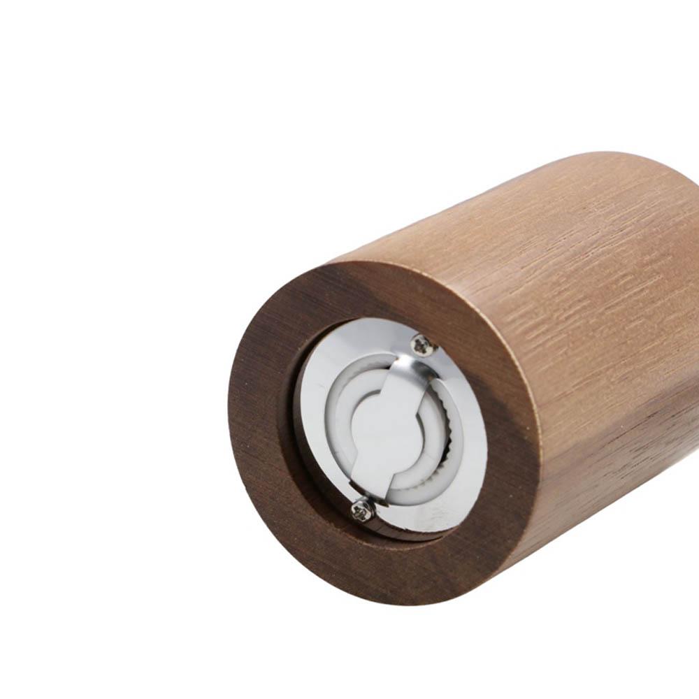 Cylindrical Wooden Salt Pepper Grinder Adjustable Coarseness Grinding Bottle  Seasoning