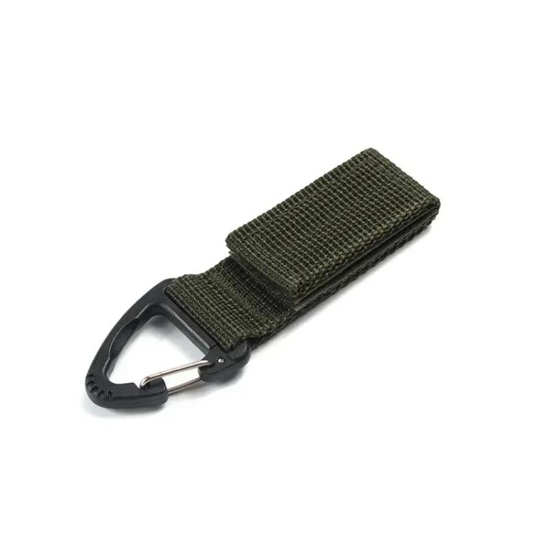 Outdoor Activity Camping Hiking Nylon Ribbon Keychain Molle Tactical Knapsack Triangle Backpack Waist Carryall Fastener Hook Buckle Climb Tool