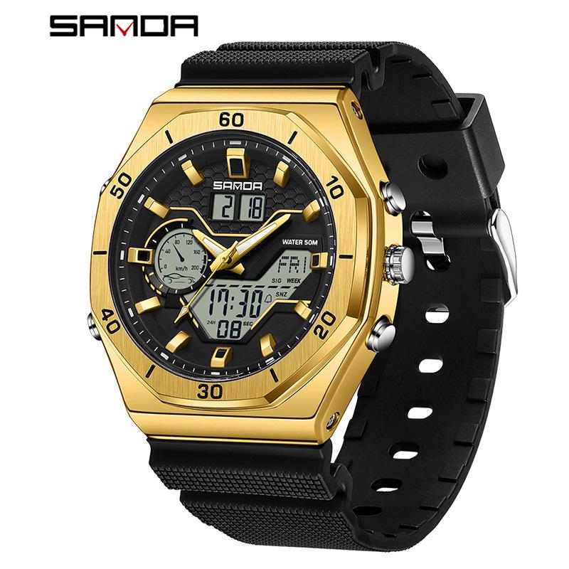 SANDA Multifunctional Sports Watch - Large Dial, Luminous, Waterproof Design for Students.