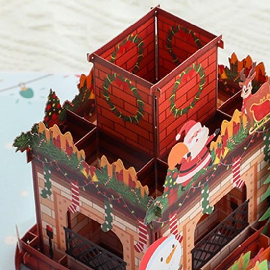 3D Christmas Fireplace Greeting Card Pop-Up Holiday Card for Festive Wishes Cozy Holiday Home Decoration