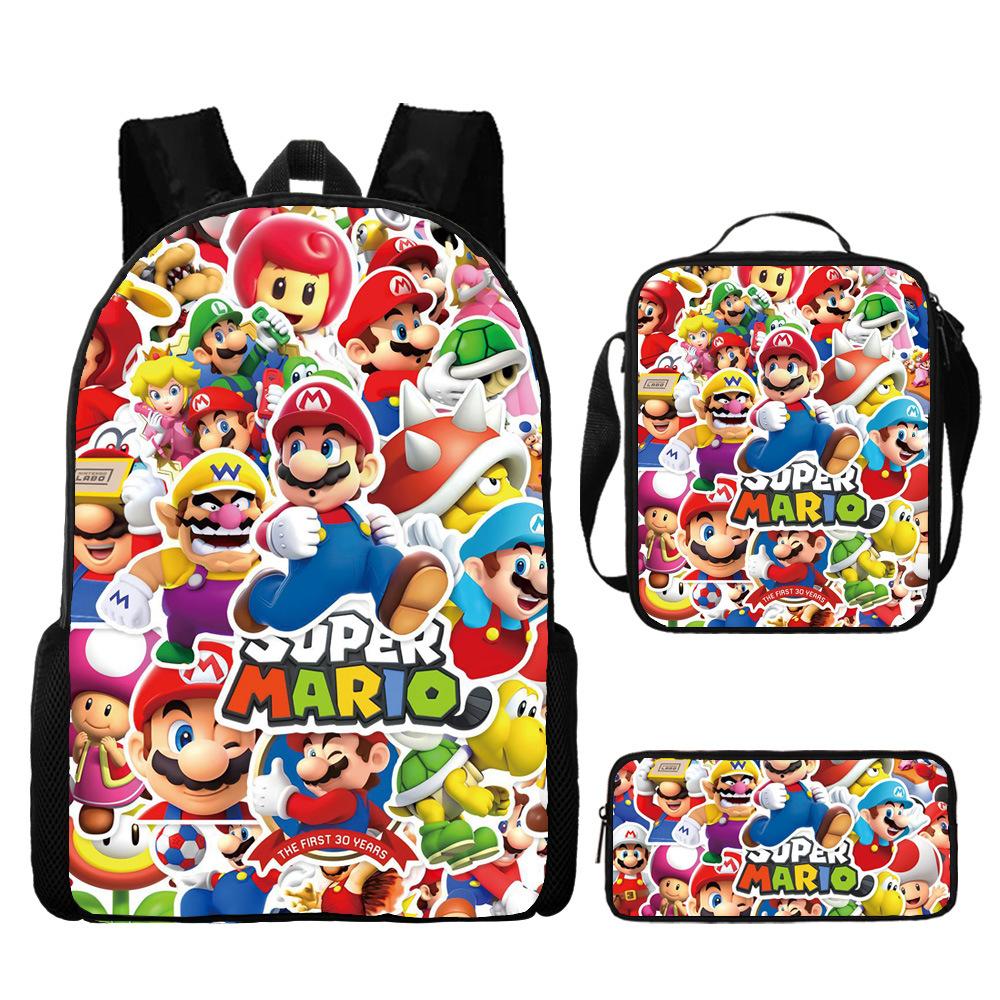 Mario, Grund- und Sekundarschulranzen, Kinderrucksack, Cartoon-Rucksack.