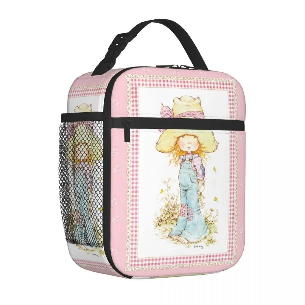 Sarah Kay Girl Country Life Cartoon Thermal Insulated Lunch Bag School Reusable Bento Box Cooler Thermal Food Box