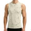 Men's Sleeveless Athletic Tank Top Lightweight Breathable Knitted Running Fitness Gym Outdoor Sportswear with Distressed Design