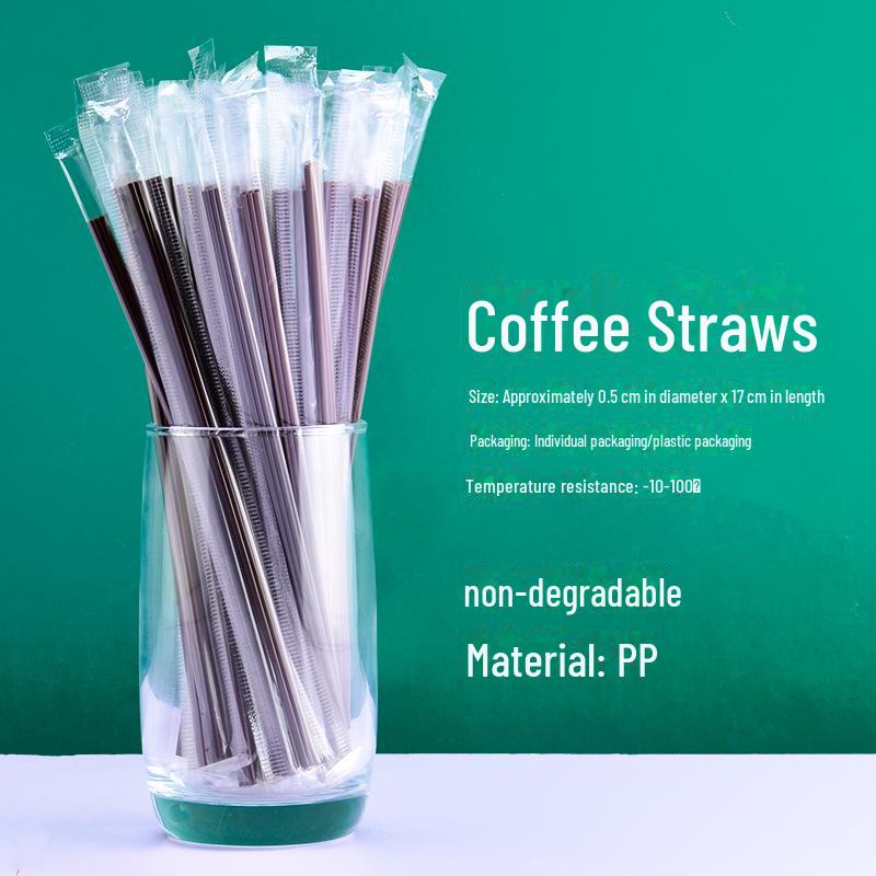 Paie biodegradabile PLA pentru amestecat cafeaua, de unică folosință cu trei găuri pentru băuturi calde și ceai cu lapte