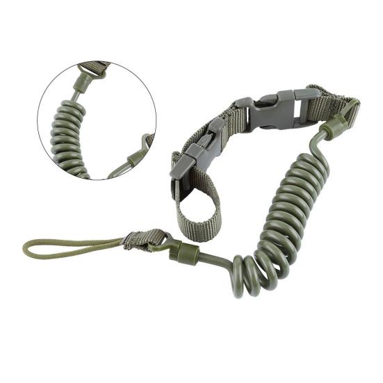 150cm Military Tactical Nylon Elastic Quick Release Pistol Sling Spring Lanyard