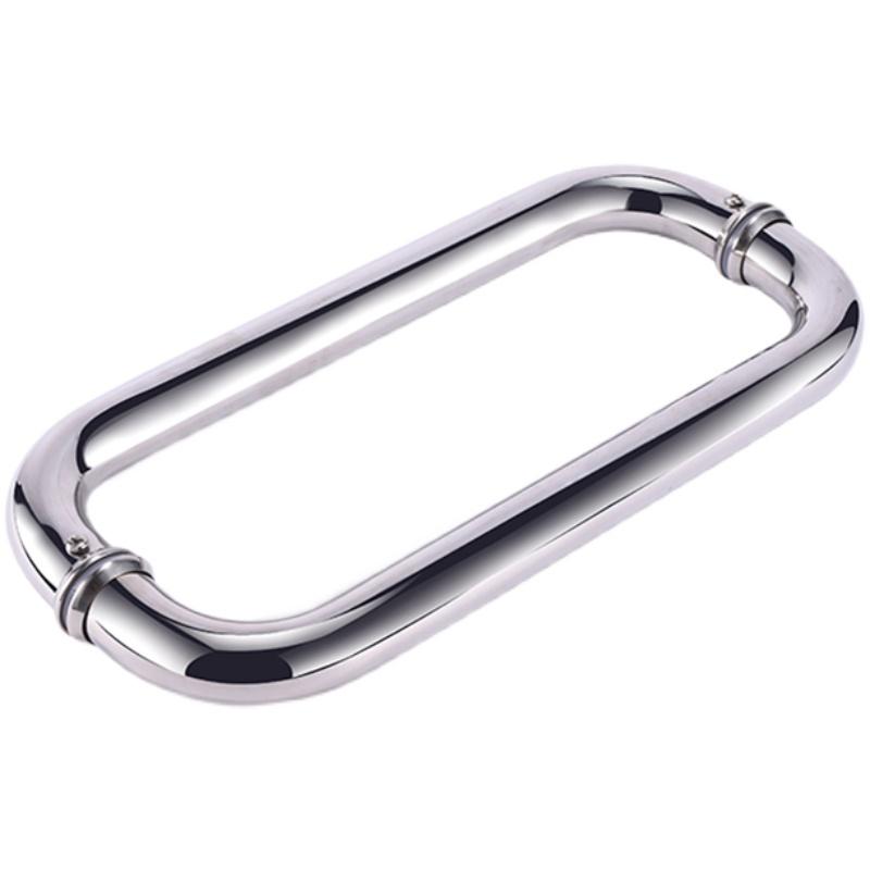 

1 Pair Stainless Steel Glass Door Handle Bathroom Door Handrail Knob Home Decoration Repair Improvement Bathroom Accessories Hole distance 225mm срібний