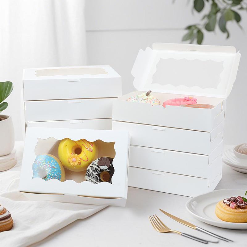 10/20pcs Cake Dessert Box With Window for Birthday Party Wedding Candy Cookie Bakery Packaging Baby Shower Christmas Gift Boxes