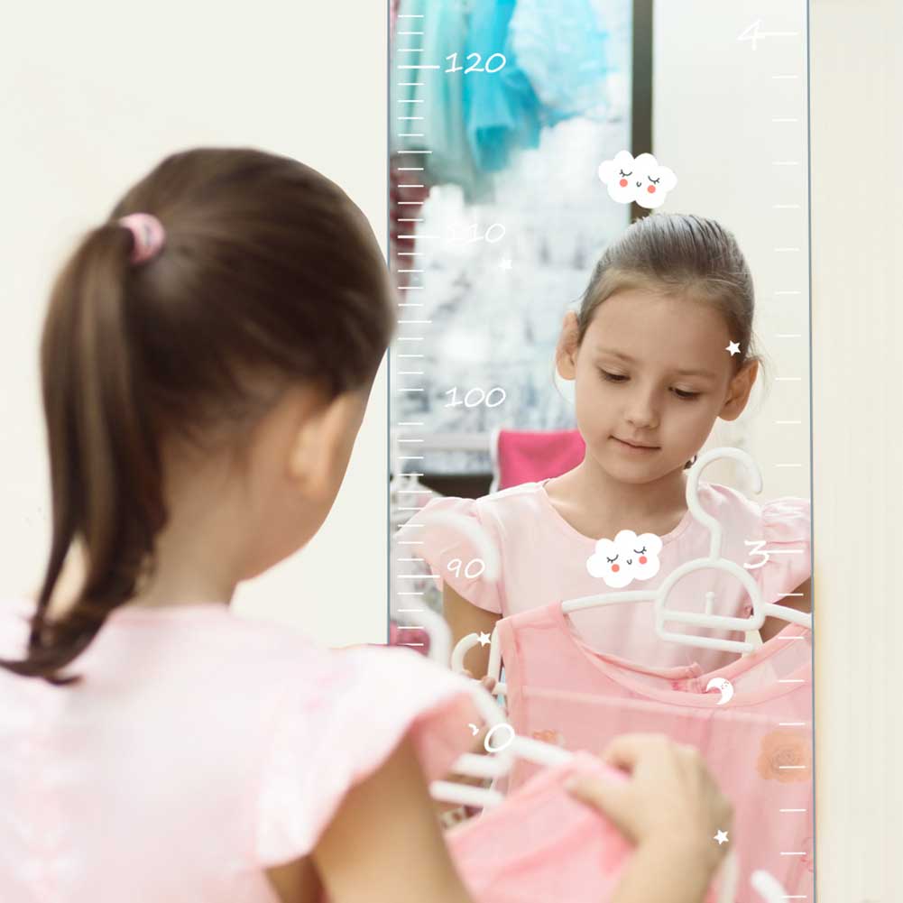 Specchio Grafico di Crescita Per Bambini Multifunzionale Decorativo Altezza Tabella Murale Per Ragazzi Ragazze