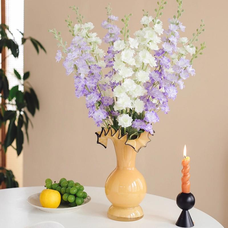 Larkspur Hyacinth Retro Floral Decor: Floor-Standing European-Style Faux Flowers for Home, Wedding, and Photography Props