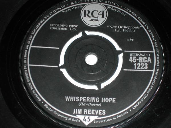 

7inch Record JIM REEVES - Whispering Hope 45RCA1223 RCA 1961 UK Pop Used