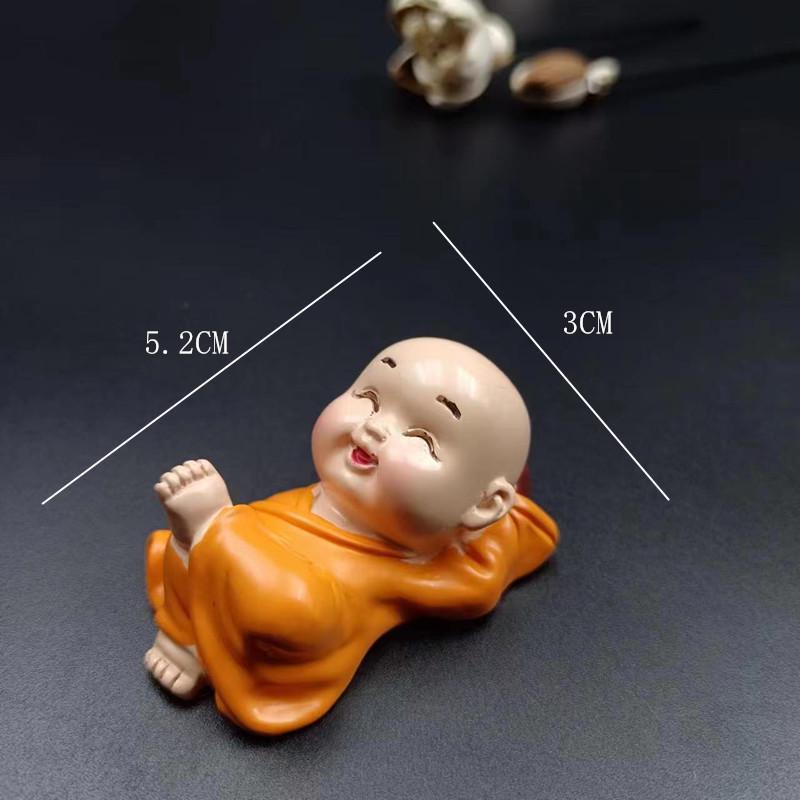 Ornement de Moine Zen: Décoration de bureau Kung Fu des Quatre Non, Pot de fleurs pour voiture, bureau ou entrée