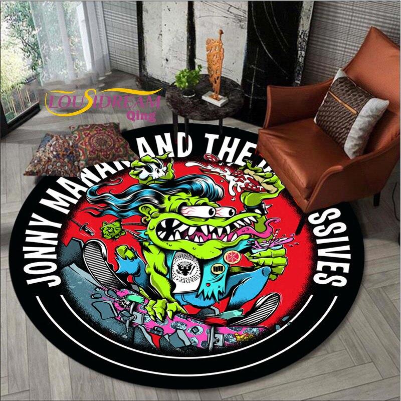 Carpet Retro Round Carpet Living Room Bedroom Skull Design Men's Gift
