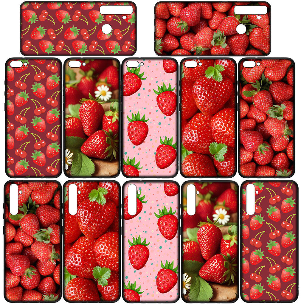 Pouzdro na telefon pro Samsung Galaxy S25 S23 S22 S24 Ultra FE A05 A06 A15 A16 A36 A37 A35 A54 A24 A55 A56 A57 A25 A26 A53 A17 Jahodové Ovocné Letní Kryt