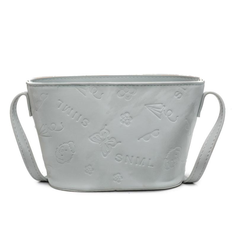 

2025 новая простая однотонная милая сумка-ведро с тиснением, нишевая универсальная текстурная сумка через плечо для通勤, женская синий