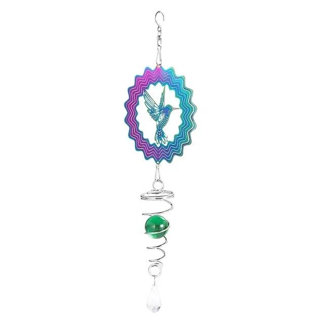 Gradient Color Wind Spinner Stabilizer Gazing Ball Spiral Tail Tree of Life Wind Chimes Catcher Pendant Garden Hanging Decor