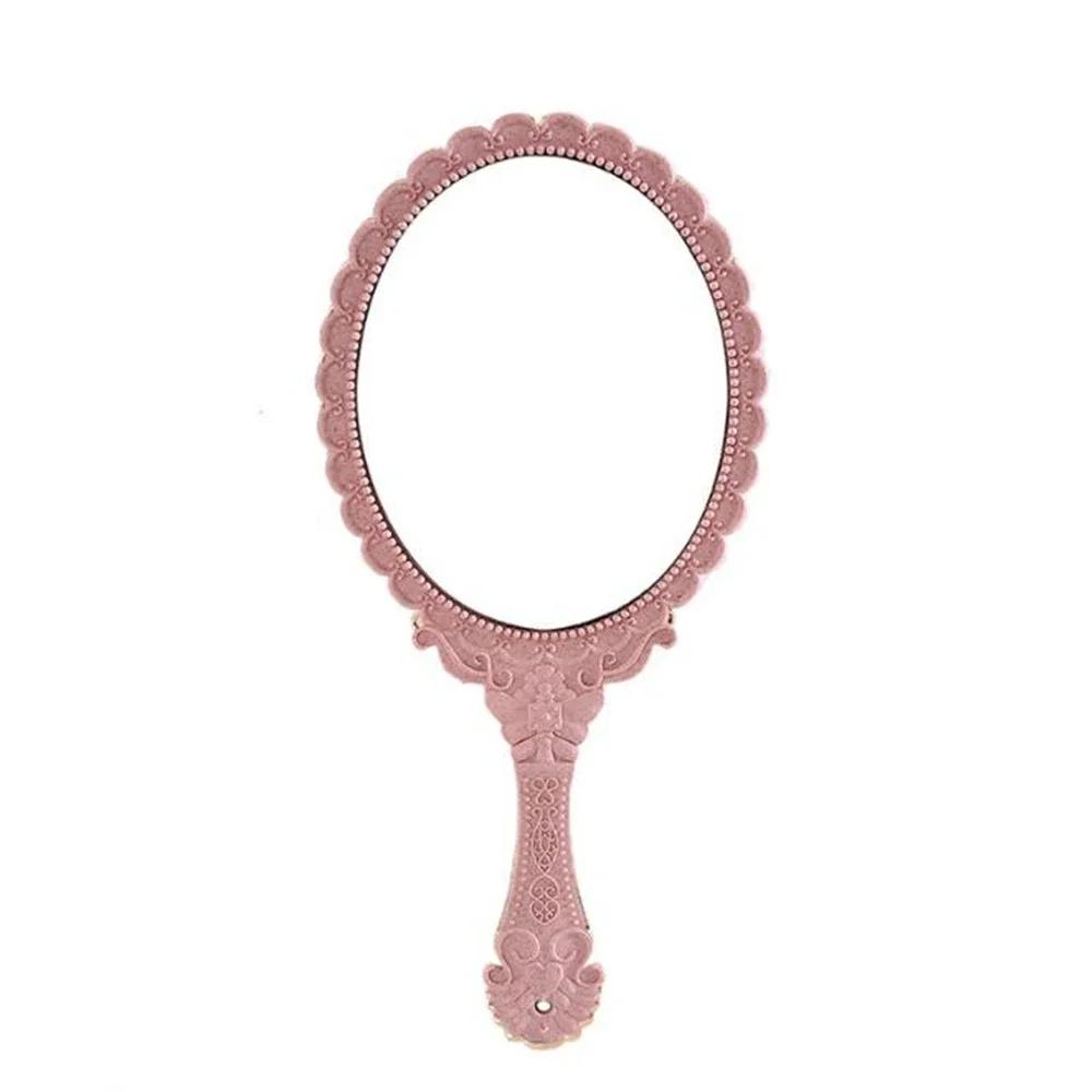 Vintage Carved Handheld Vanity Mirror Makeup Mirror SPA Salon Makeup Hand Mirror Handle Cosmetic Compact Mirror for Women
