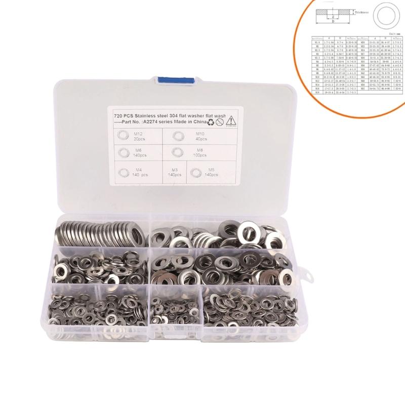 Flat Washer for Bolts 3/4/5/6/8/10/12 Solid Stainless Steel Flat Finish Metal Washer Rusts Resistant Washers