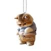 Kitten Pattern 2D Acrylic Ornament Christmas Car Mirror Hanging Decoration Backpack Auto Accessory Car Decoration
