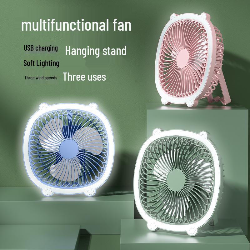 2026 Multifunctional Desktop Fan: USB Charging, Timer & Oscillation Features.