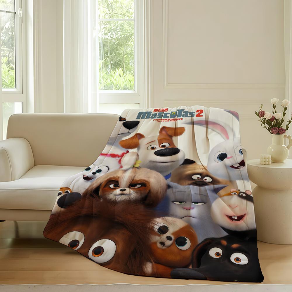 

Cartoon T-THE S-SECRET L-LIFE OF P-PETS Blanket For Sofa Office Bed Plane Travel Sleep Read Relax Camping Soft And Warm 30x40in