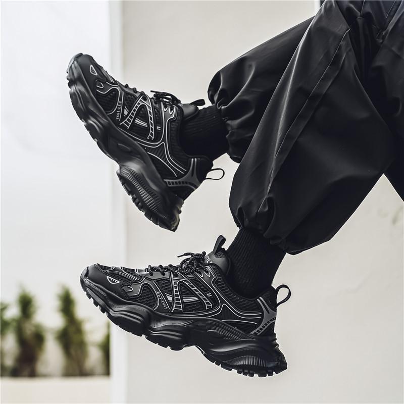 New Fashion Men 's Four Seasons Comfortable Thick Sole Shoes Students BoysTrending Soft Sole Breathable Casual Running Sneakers