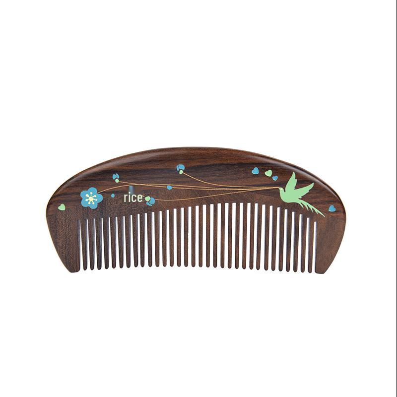 Tan Carpenter Green Plum Wood Comb