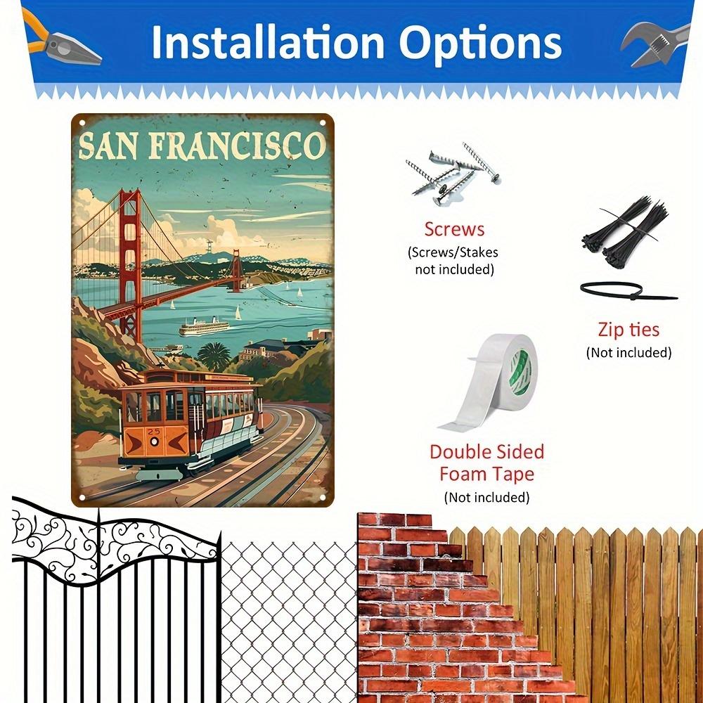 San Francisco Vintage Aluminum Sign - Retro Travel Poster for Street & Garage - Metal Plaque for Yards, Cafes & Home Walls