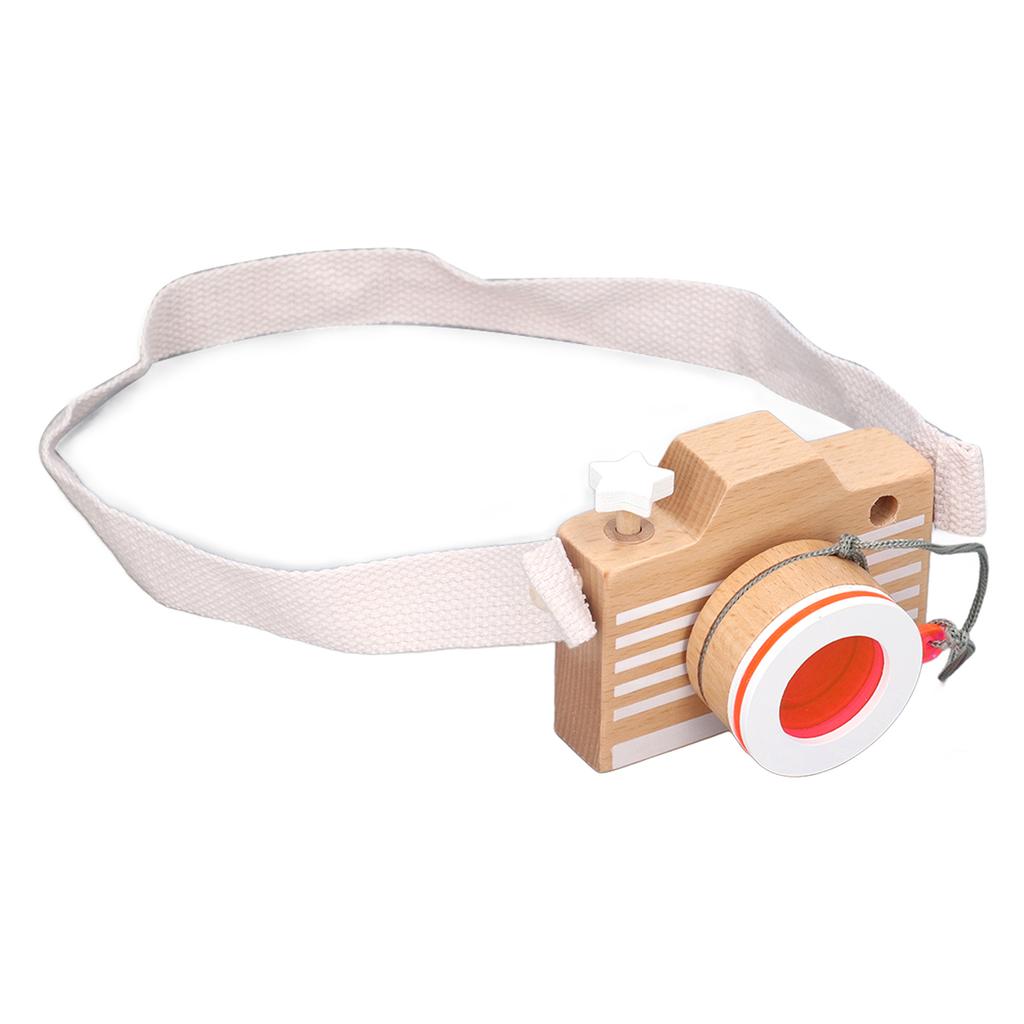 Wooden Camera Toy Educational Portable Innovative Basswood Kaleidoscope Camera for Children Toddlers