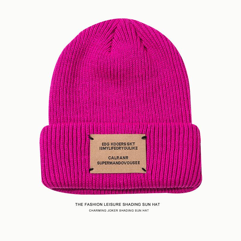 Hat Knitted Wool Hat Shows the Face Small Autumn and Winter Warm Fashion Versatile Cold Hat Women's Big Head Circumference Hat