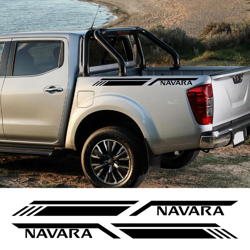 Car Trunk Side Sticker For Nissan Navara D40 D22 D23 NP300 Pickup Truck Stripes Style Decals Vinyl Cover Auto Tuning Accessories