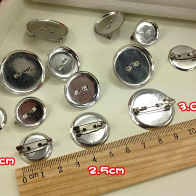 50 Stück/Lot Runde Broschenablage 13-40 mm Nadeln, Rohling, Basisablage mit Sicherheitsverschluss für Broschennadeln, zum Nähen von Haarspangen und Kleidung