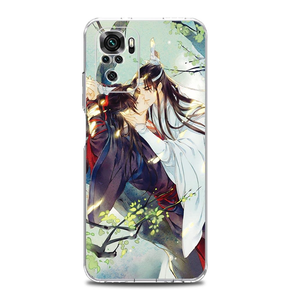 Square Clear Phone Case For Xiaomi Redmi Note 12 11 9S 9 8 10 Pro+ 7 8T 9C 9A 8A K40 Gaming Cover Mo Dao Zu Shi Wei Wuxian Anime