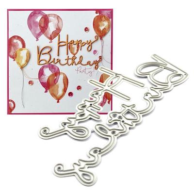 Happy Birthday Metal Cutting Dies Stencil Scrapbooking DIY Album Stamp Paper Card Embossing Decor