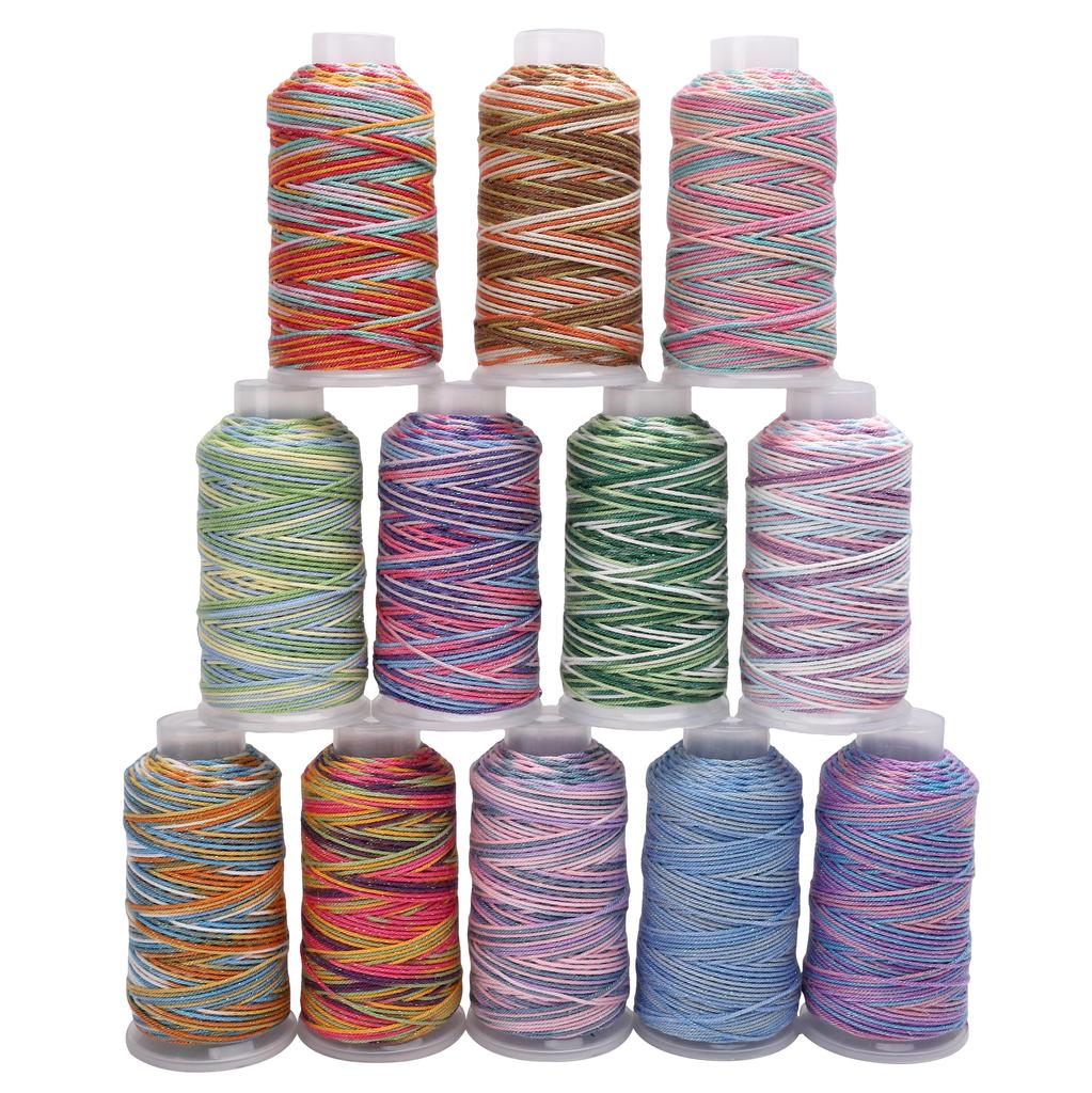 80Meter Polyester Cotton Thread Starry Sky Segment Dyeing Cord Sewing String DIY Handmade Accessories