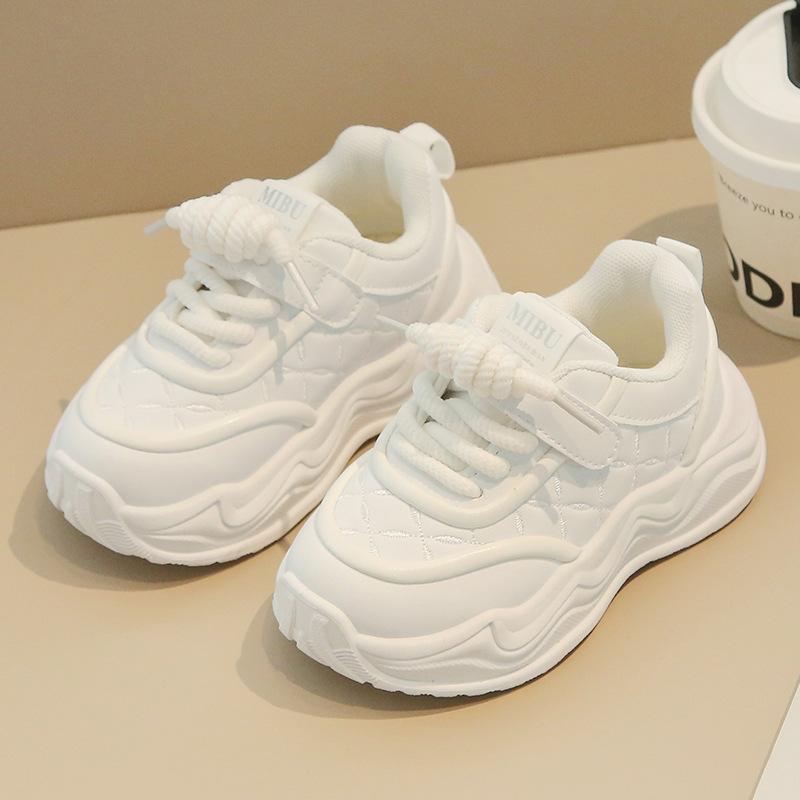 Children's Sports Shoes 2025 Spring and Autumn New Boys' Dad Shoes Lightweight Girls' Little White Shoes Soft-soled Baby Casual Shoes