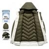 Mens 3-in-1 Detachable Hooded Down Jacket Winter Warm Windproof Outdoor Casual Coat 600 Fill Power White Duck