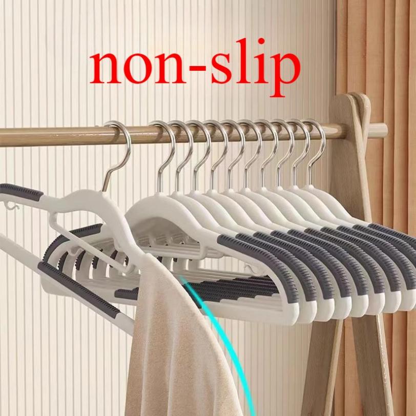10Pcs Set of Non-slip Hangers Sturdy and Durable Rotating Hook Hangers Laundry Bathroom & Bedroom Clothes Hangers Organization
