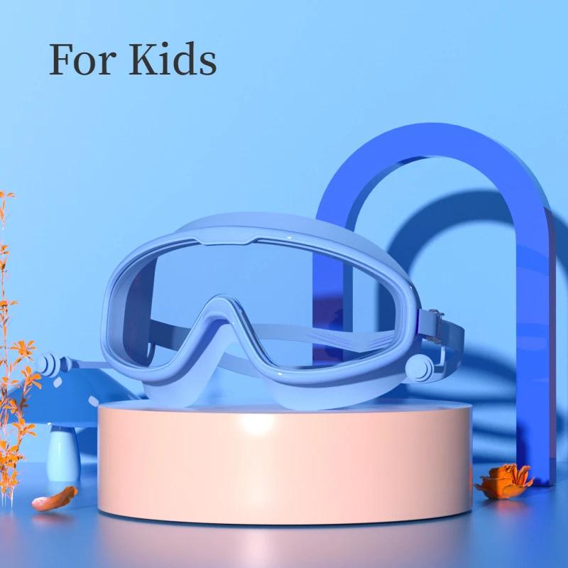 Ochelari de înot pentru copii fete băieți cadru mare impermeabili anti-ceață transparenți de înaltă definiție student bebeluș ochelari de înot