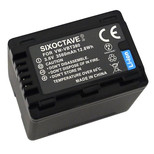 Str VW-VBT380-K VW-VBT380 Panasonic Compatible Battery & Charger VW-BC10-K HC-V550M HC-W570M HC-W580M HC-V360M HC-V480M HC-W585M HC-WX990M HC-VX985M H