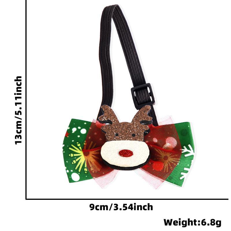 Christmas Pet Bow Ties With Adjustable Neck Strap Cute Festive Patterns For Small Dogs Cats Holiday Photoshoots
