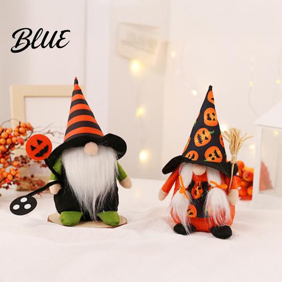 Flauschiger Langhaar-Bart-Gnom Halloween-Gnome Plüsch Handgemachte Dekoration Zwerg Elf Ornamente zur Dekoration Etagere Heimtischdekoration