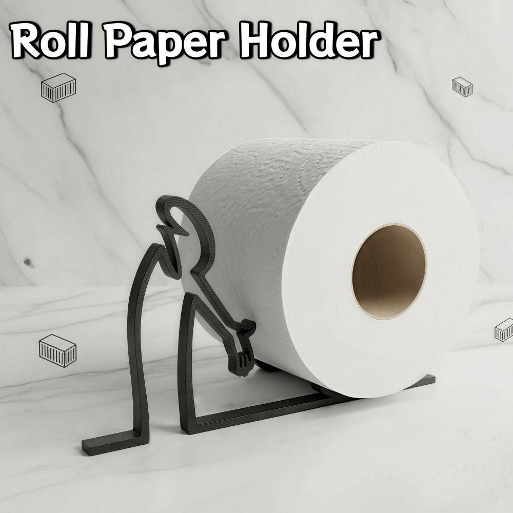 Humorous Minimalist Roll Paper Holder Practical Rustproof Toilet Paper Holder 3D Printing Vertical Tissue Holder Home Decoration