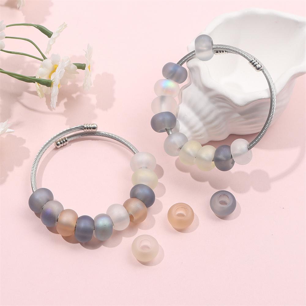 30/50/100ks 14mm velký otvor skleněná evropská korálek průhledná podložka volně rozložený korálek DIY výroba šperků řemesla DIY