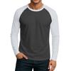 Men's Round Neck Plunger Long Sleeve T-Shirt Top
