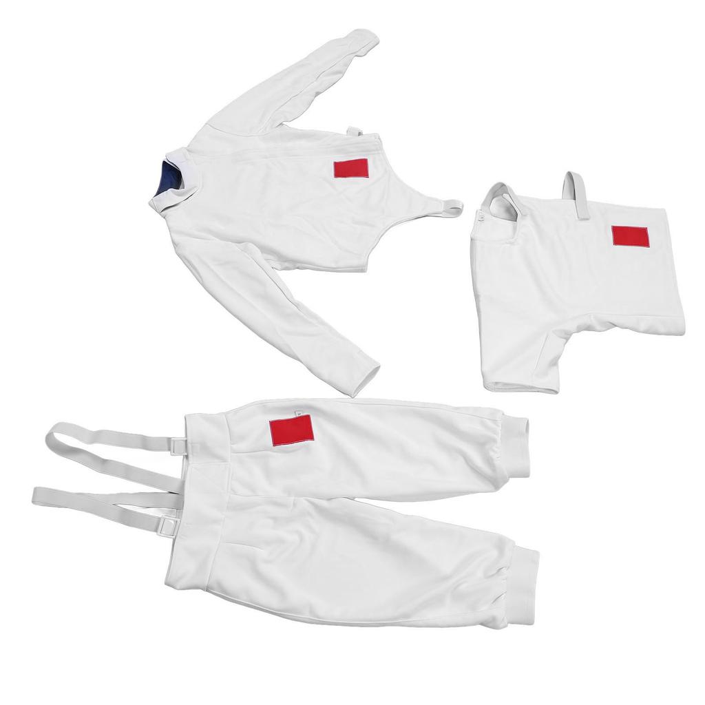 Fencing Sport Uniform Suit Thickened Breathable Adjustable Fencing Pants Jacket Vest Set for Training 50 Size