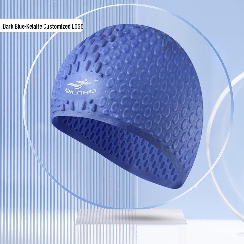 

Qilang Взрослая Унисекс Силиконовая Шапочка для Плавания с Защитой Ушей, Каплевидная Форма для Длинных Волос