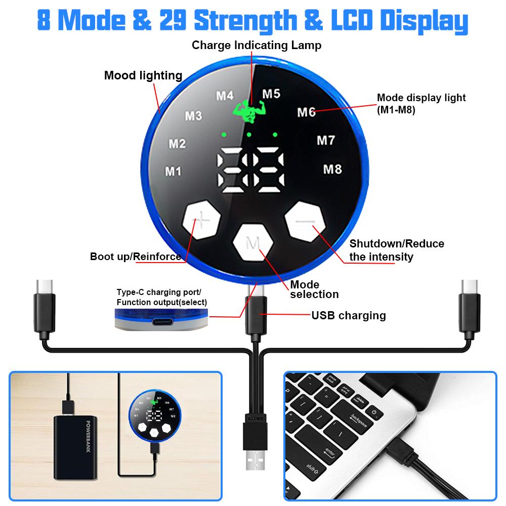 NEW USB Rechargable EMS Muscle Stimulator Electric Massage Therapy Pain Relief Meridian Full Body Massager Intelligent Fitness